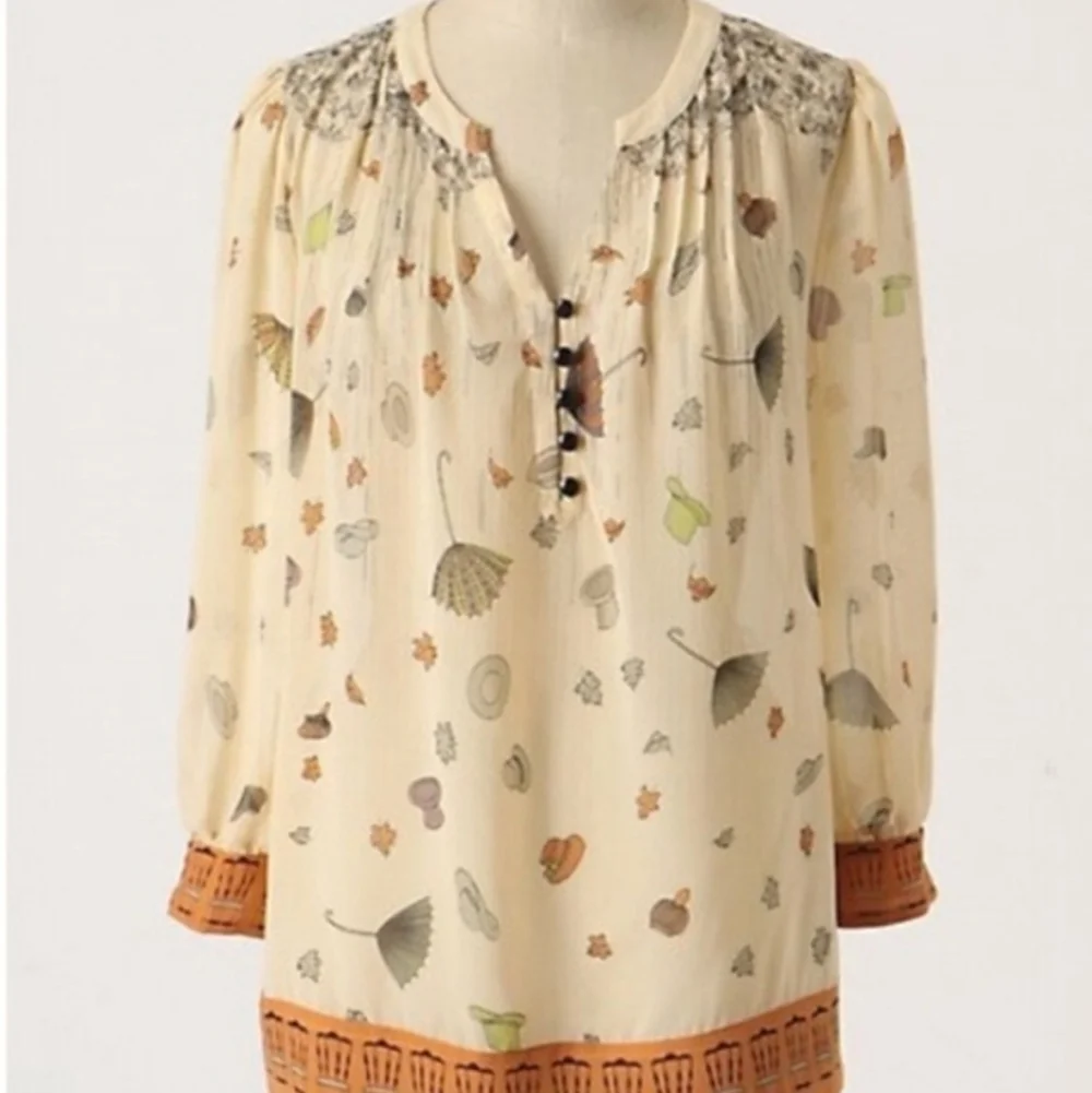 Anthropologie Floreat Raining Blouse 0